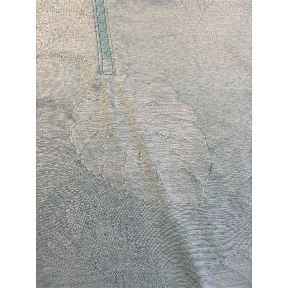 Tommy Bahama Sea Glass Green Island Zone Palm Coast Quarter Zip LightwtMen's XLT - Picture 3 of 9